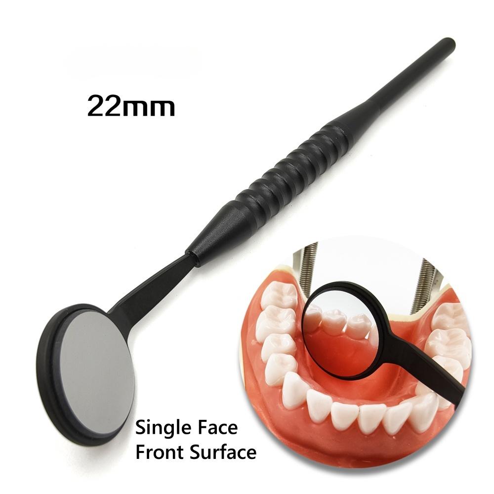 Dental Odontoscope Front Surface Mouth Mirror with Handle Oral Care Examination Hygiene Glass Rhodium Mirror