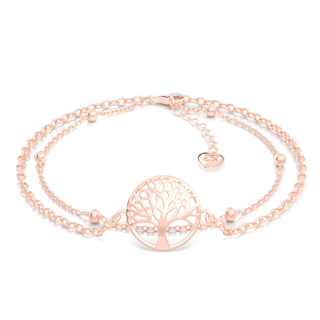 Silver Bracelet Jewelry 925 Silver 18k Rose Gold Necklace Girl Bracelet Bangles Gift [SERASAR] Women's Women's