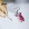 Charming Animal Jewelry Pink Pig Dangle Earrings 2D Acrylic Charm