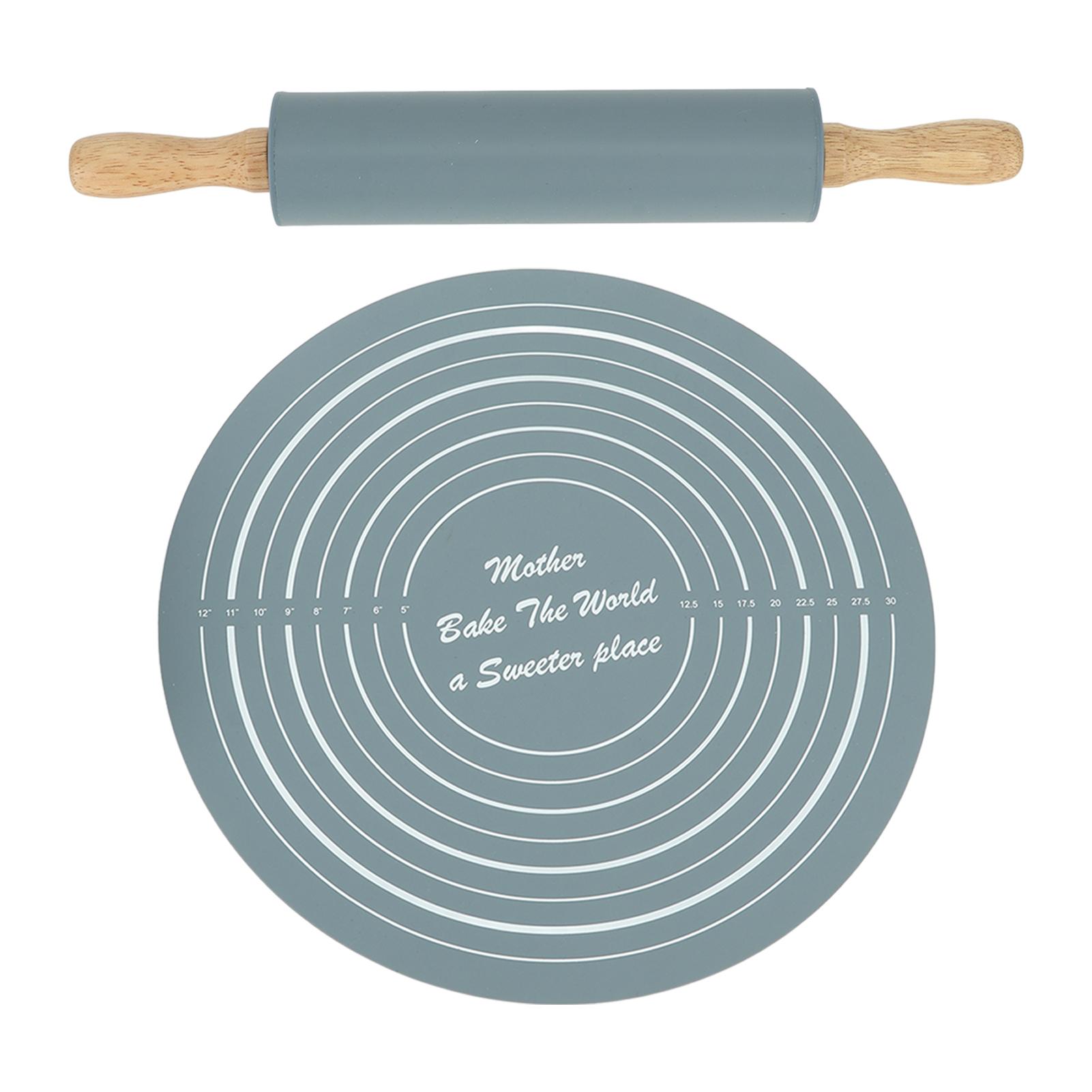 Rolling Pin Pastry Baking Mat Large Silicone Rolling Pin Kneading Pad Baking Tool for Kitchen