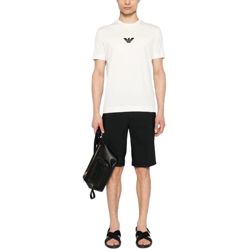 Emporio Armani Logo Print Pullover Crew Neck Short Sleeve T-Shirt Men Tops White 3D1TH0-1JOCZ-0128