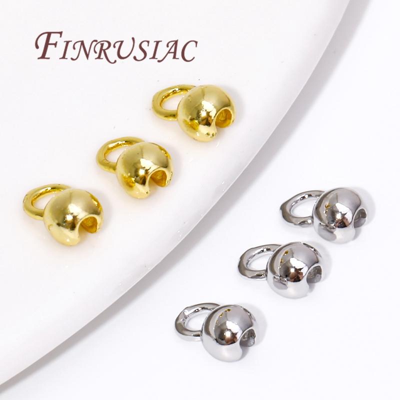 10/20Pcs 18k Real Gold Plated End Cap For Jewelry,Crimp Beads,Jewelry Making Materials,Clam Shell Bead Tip,DIY Accessories