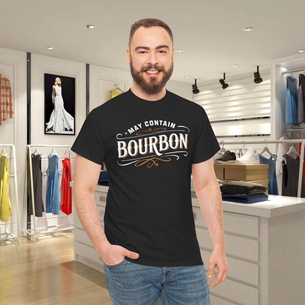 May Contain Bourbon Classic Whiskey Lover Design Cotton TShirt S