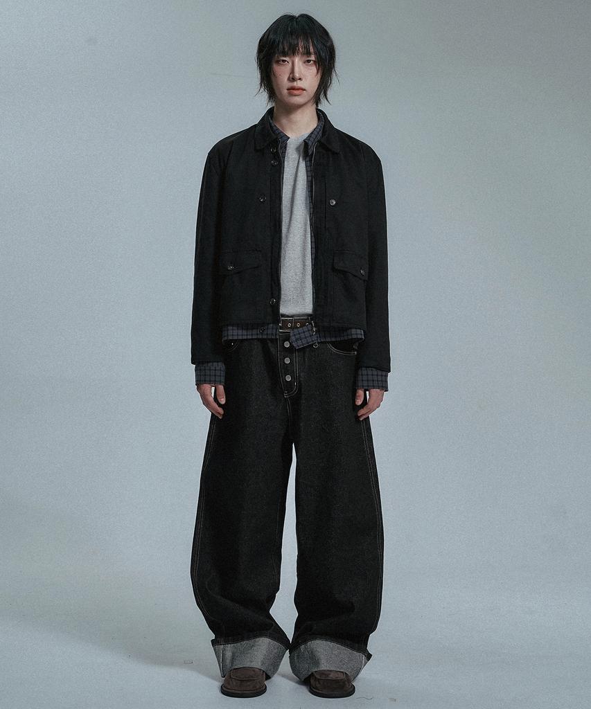 Moo Worker Suede Single Jacket - Black