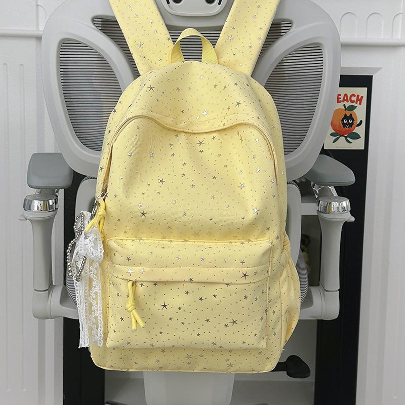 Schoolbag schoolbag new 1011 hot stamping three-dimensional star printing high school students large capacity fresh and sweet casual backpack