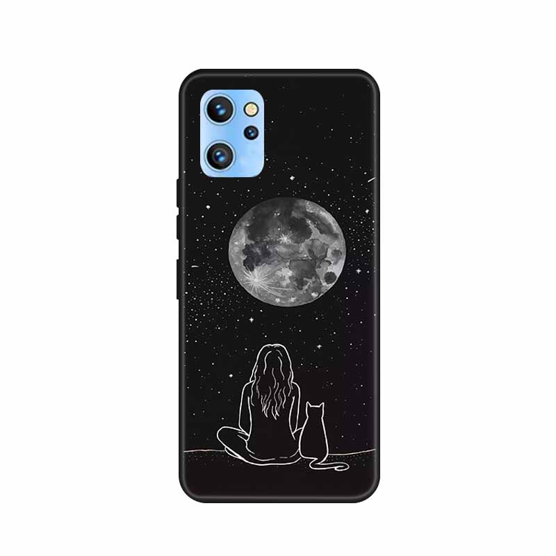 Etui do telefonu Umidigi A13 Pro 2022 Kwiaty Czarny Silikonowy Tylny Pokrowiec Miękki Pokrowiec TPU Do Umidigi A13S Etui A 13 S Coque Funda Torba