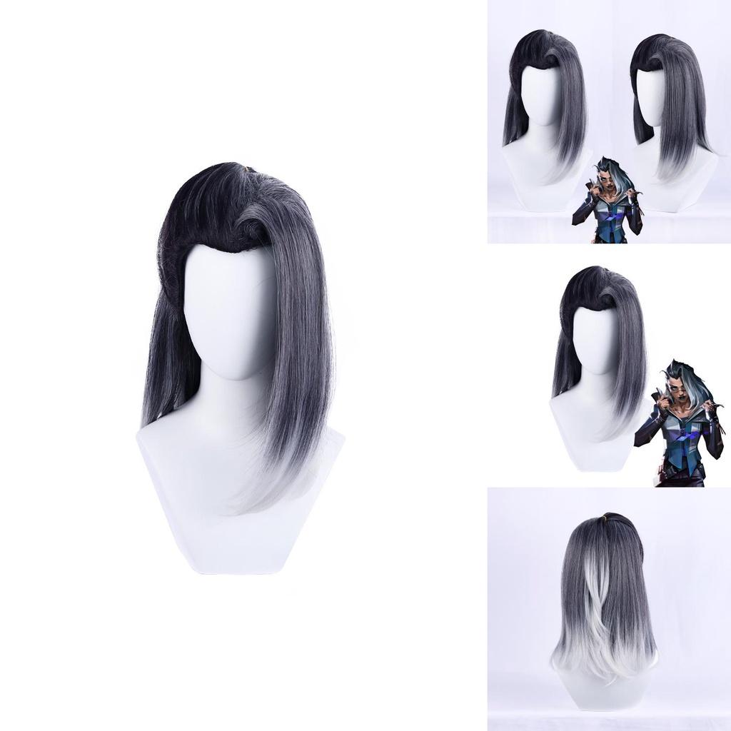 Black Dream Valorant Fade Cosplay Wig With Pointed Beauty For Anime Fans