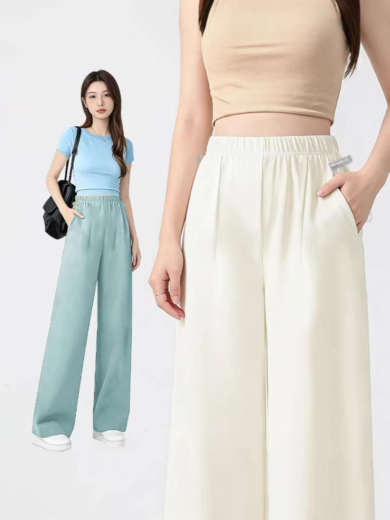 

Plus Size Loose Straight Wide Leg Maternity Quick-Dry Summer Pants 2XL (150-180 cm) абрикосовий