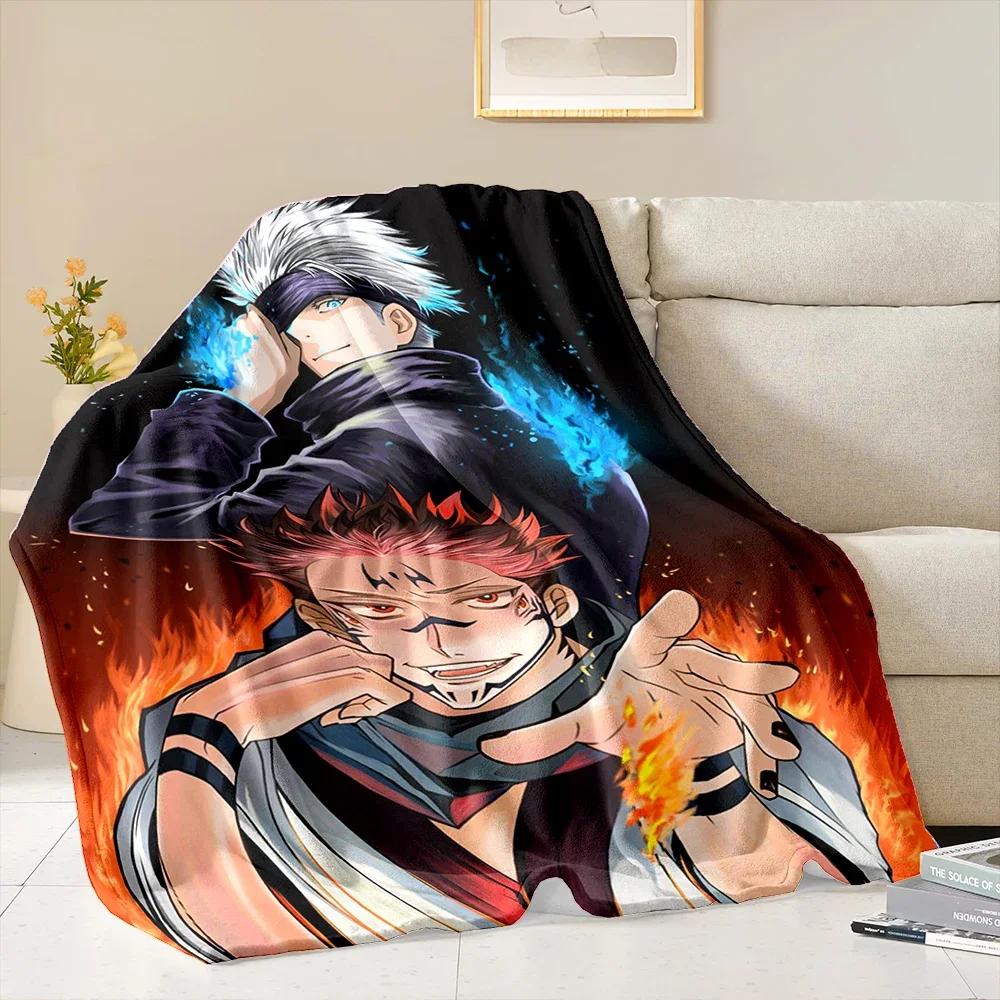 J-Jujutsu Ka1sen Anime Cartoon Flannel Blanket for Bed Bedroom Sofa Picnic,Warm Throw Blanket for Cover Outdoor Leisure Nap Gift