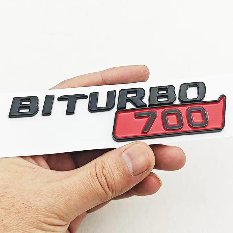 3D ABS Car Styling Logo BITURBO 700 Badge Fender Side Sticker Emblem Decals For Mercedes Benz AMG BITURBO 700 Auto Accessories