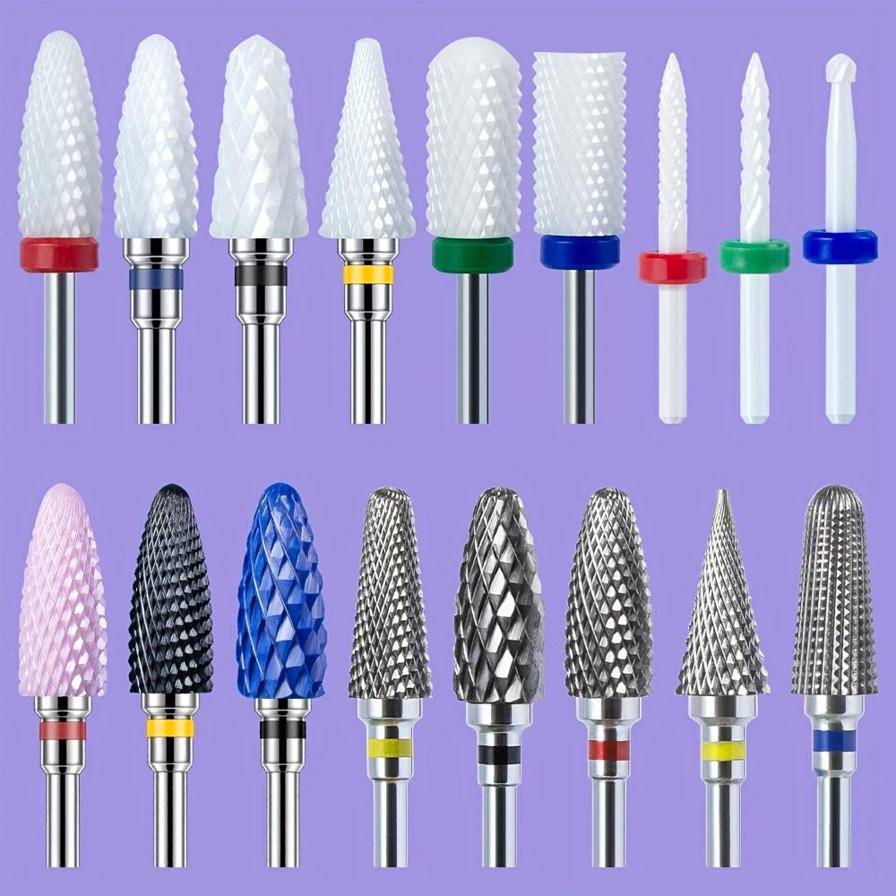 2PCS Brocas de Unha de Carboneto de Tungstênio Removedor de Esmalte Gel 3/32 Polegadas Limas de Arte de Unha Fresas para Cutícula Para Manicure Pedicure