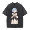 Rem Re ZERO Starting Life In Another World Clothing Men Women T-shirts Washed T Shirt Casual Cotton Tee Harajuku Unisex Tshirt