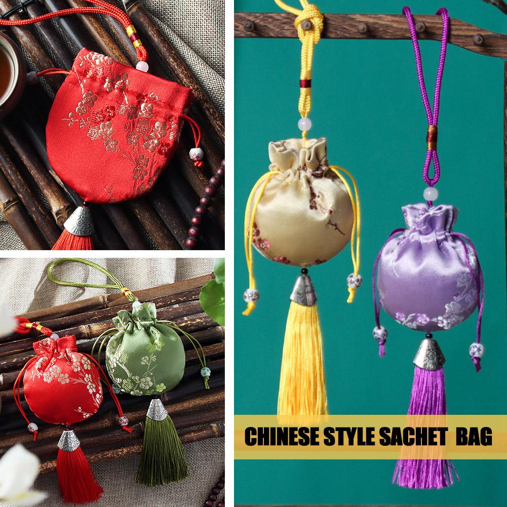 

Sachet Sachet Empty Bag Chinese Style Jewelry Storage Sachet Lucky Tassel Drawstring Bag Vintage Embroidery Bag Handmade H4i7