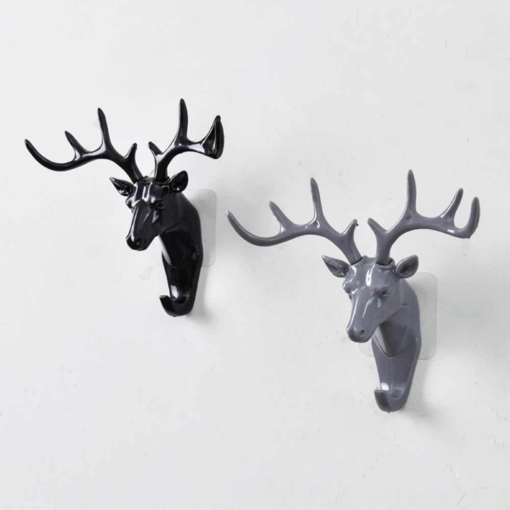Animal Modeling Hooks Creative Vintage Wall Hanging Hook Hanging Clothes Hat Scarf Key Deer Horns Hanger Rack Walls Decoration
