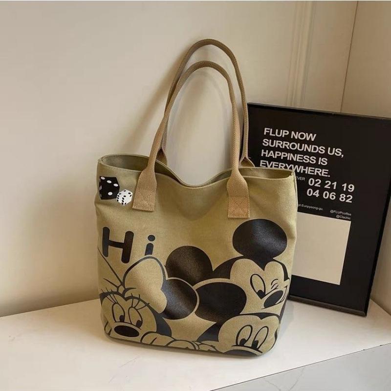2025 Large Japanese Cartoon Canvas Tote Bag: Women's Thickened Commute Single Shoulder Bag