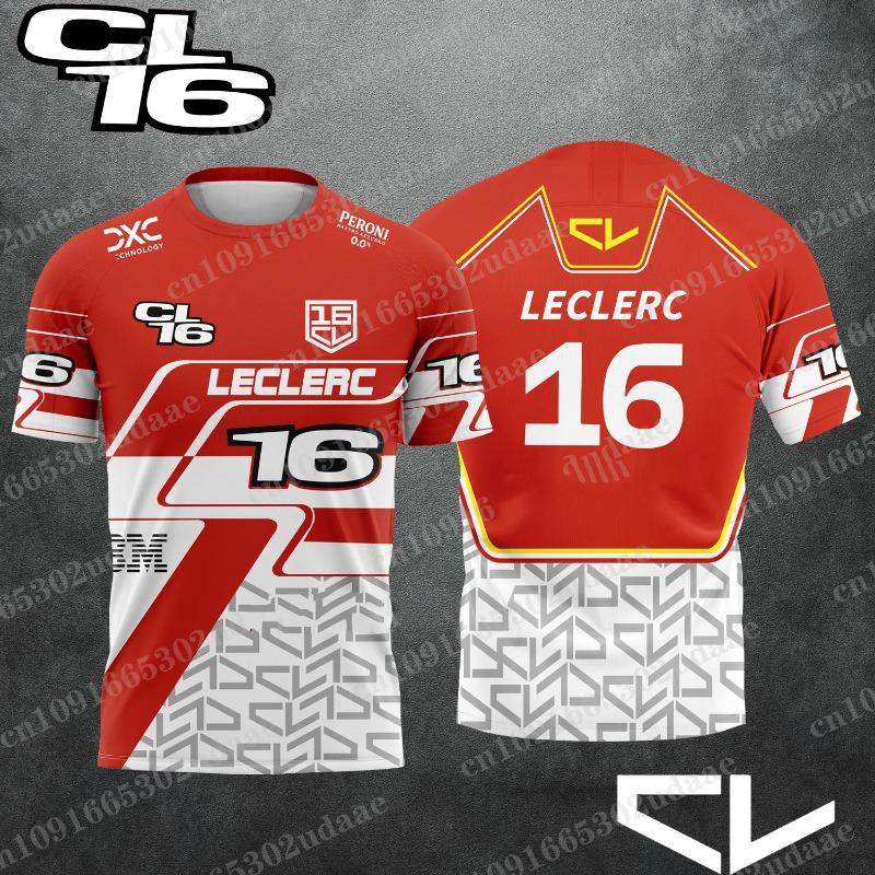 

2026 New Racing No. 16 Rider Charles Leclerc Fan 3D Printed Pattern T-Shirt Men Women Summer Casual Short Sleeve 6XL