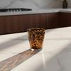 Creative Leopard Print Glass Cup Brown Tortoise High End Retro Water Mug for Cafe Bar Household