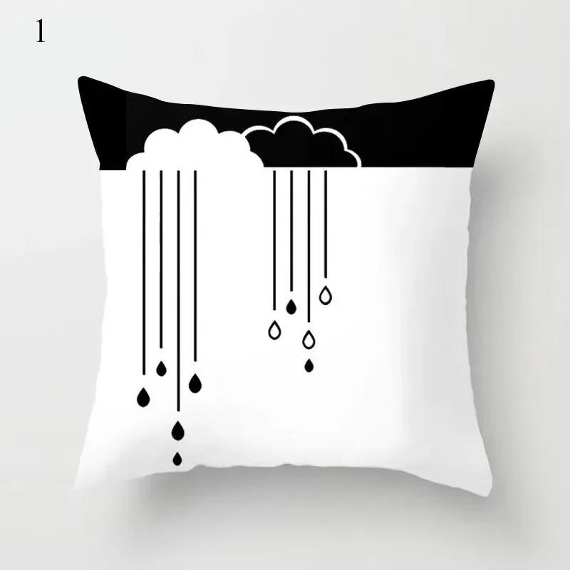 Simple Cartoon Cloud Moon Star Pattern Luxury Home Decorative Pillowcase Cushion Cover Living Room Sofa Cushion Cover