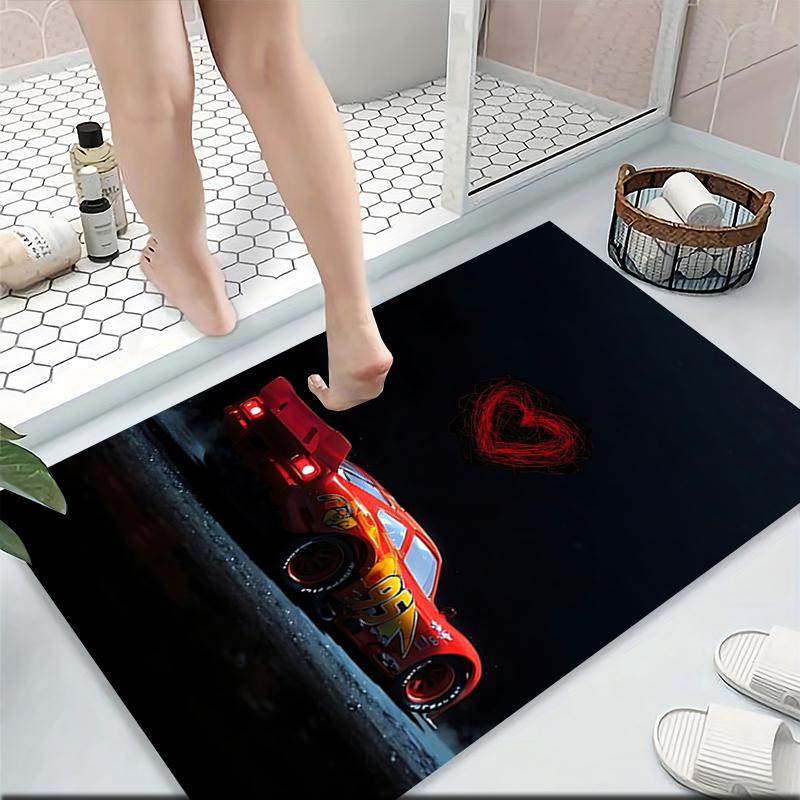 Mcqueen Heart Carpet Rug Soft Washable Antislip Home Living Room Sofa Mats Personalized Christmas Rug