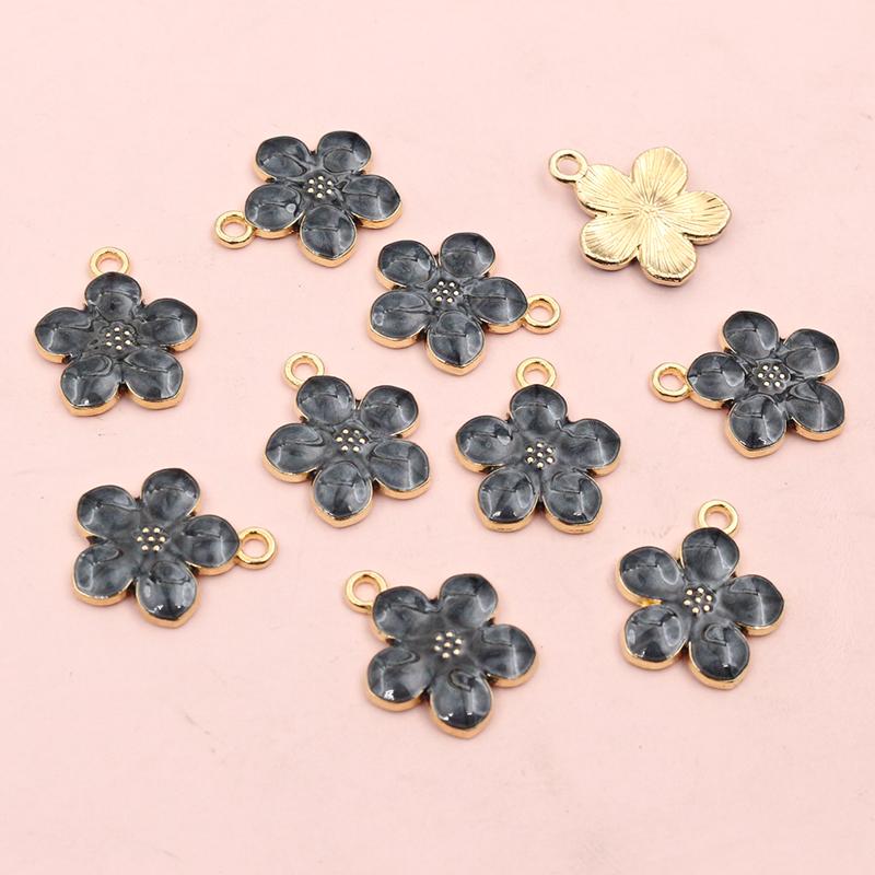 20pcs 17x14mm Flower Charms Pendant Enamel Alloy Small Cute Flower Charms DIY Jewelry Accessories Findings for Necklace Earrings