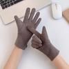 Derong women's touch screen gloves women's autumn and winter thermal gloves students Korean version cycling and driving thickened  Practical Use