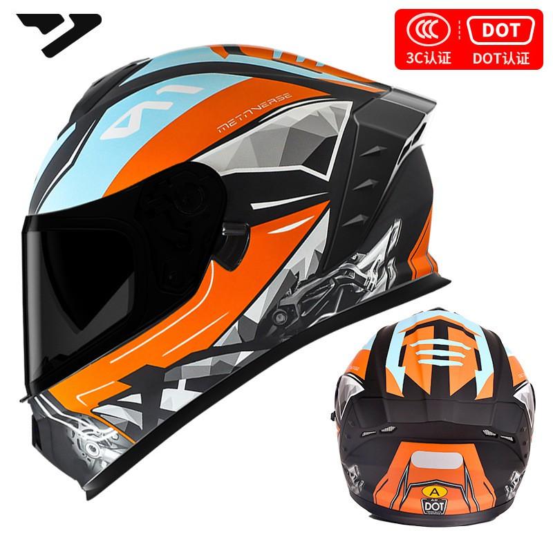 DOT 3C Certified Full Face Motorcycle Helmet Men Women All-Season Riding Safety Gear With Multiple Visor Options