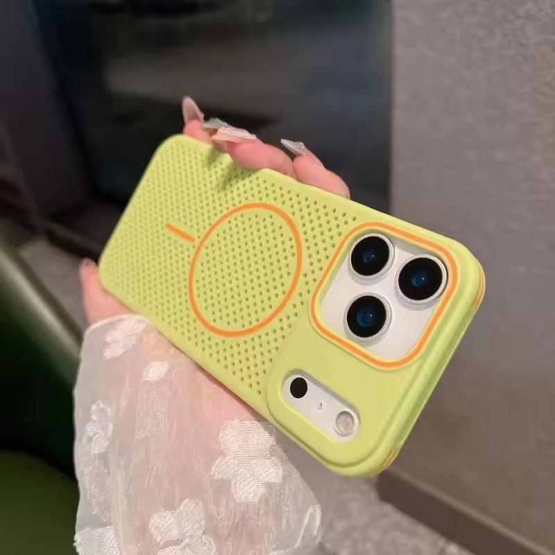 Heat Dissipation Magnetic Phone Case For iPhone 17 Air 16 15 14 13 12 Pro Max For Magsafe Honeycomb Mesh Cooling Shockproof Capa