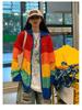 Unisex High-End Knitted Rainbow Cardigan with Zipper