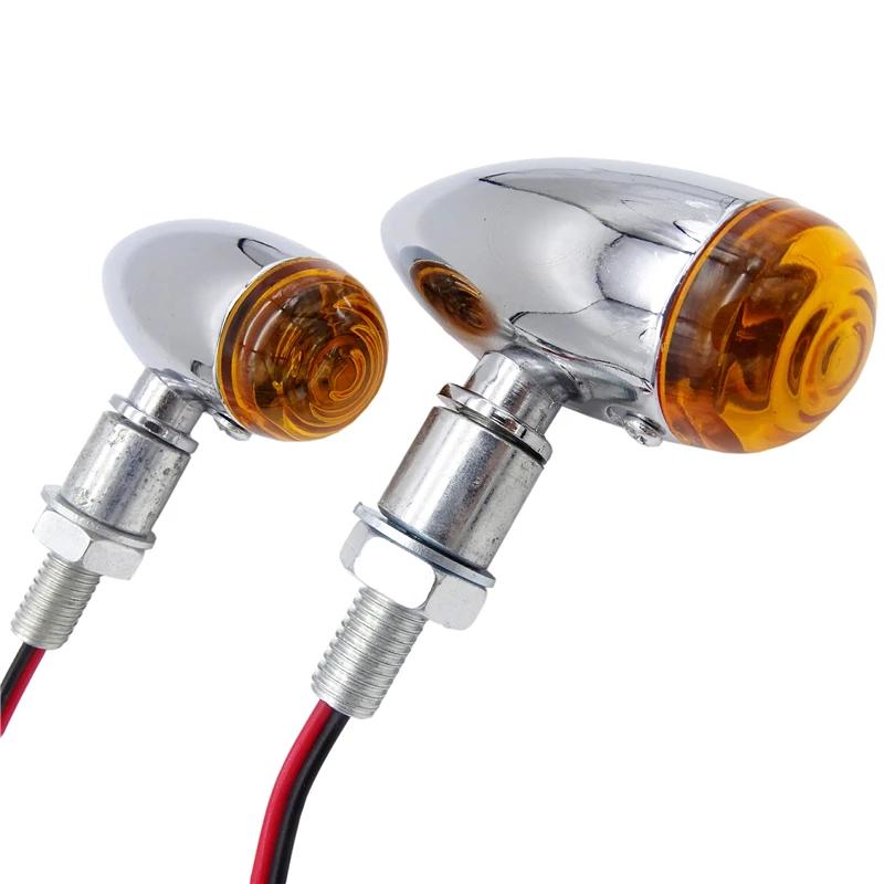 2Pcs/4Pcs Universal Motorcycle Bullet Turn Signals Indicators Blinker Lights Lamp Amber Smoke For Harley For Honda For Kawasaki