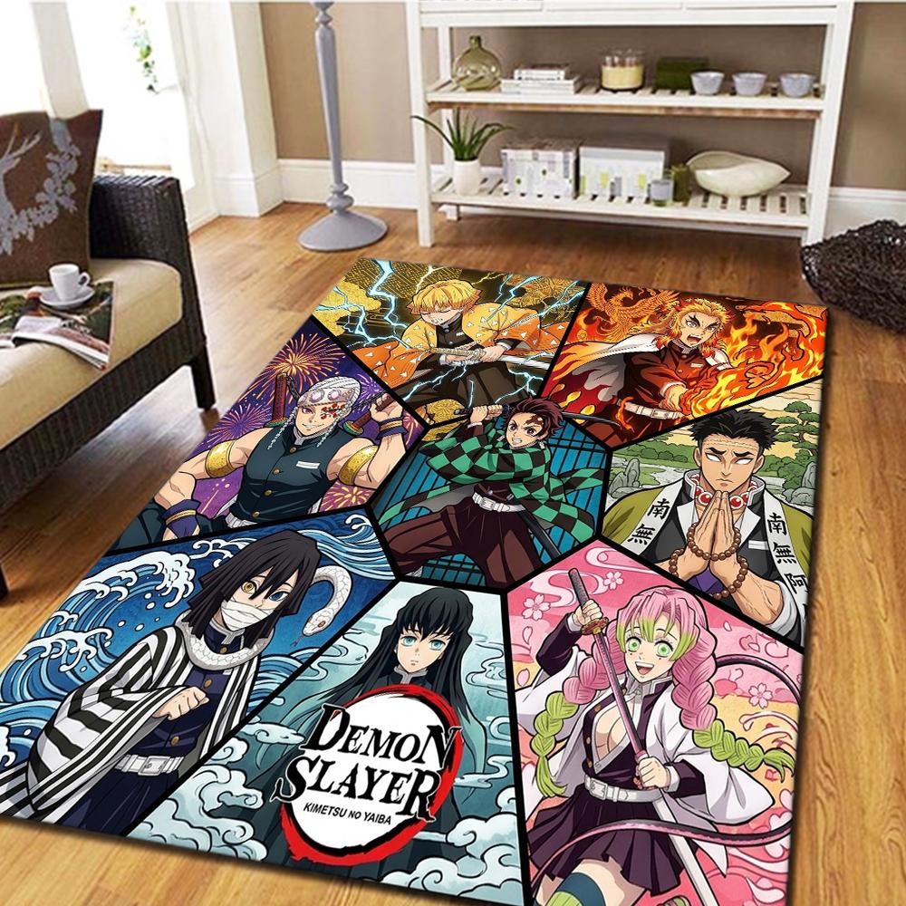 Demon Slayer Kimetsu no Yaiba Bedroom Carpet, Living Room Decor, Home Cool Movie Mat Play Floor Mat -HE23