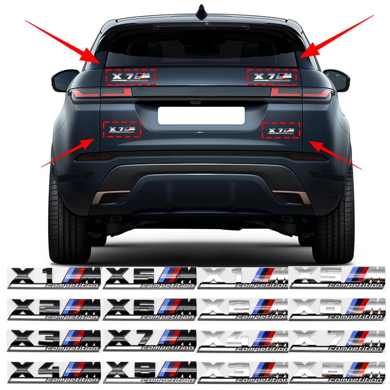 BMW M Logo Auto Karosserie Heckklappe Dekoration Zubehör X4 X5 X6 X1 X2 X3 Competition ABS Aufkleber G01 E84 F39 F10 Emblem Aufkleber