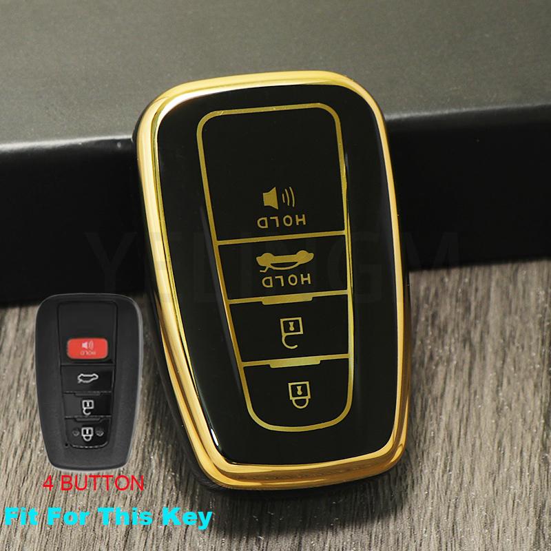 Car Key Case Full Cover TPU Shell For Toyota Prius Camry Corolla CHR C-HR RAV4 Land Cruiser Prado Keychain Accessories