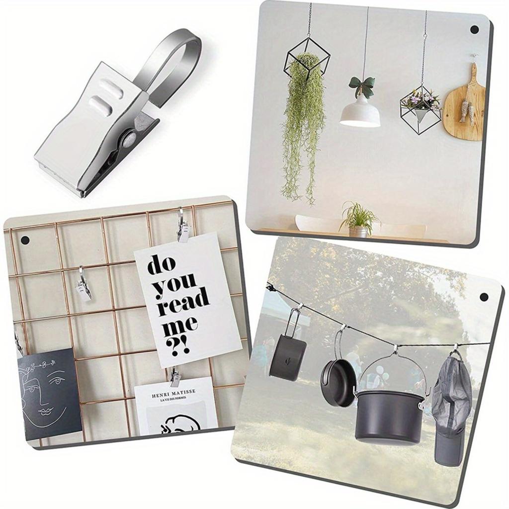 10 piezas de clips de cortina de acero inoxidable para decoración de fotos de cortinas, soporte de alambre para estante de almacenamiento de joyas, clips para cortinas y fotos colgantes.