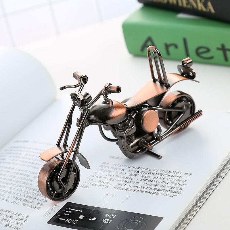 Creative Handcraft Metal Motorcycle Model Retro Iron Art Motorcycle Model Ornaments Metal Decoration Crafts Kids Birthday Gift