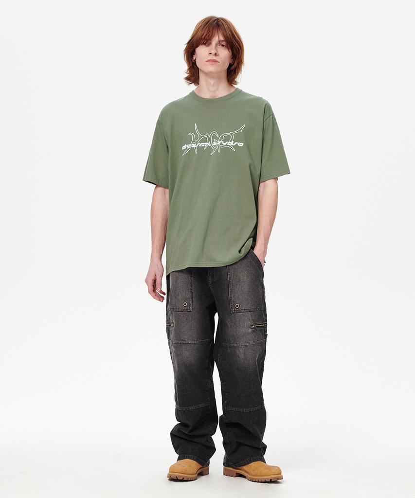 MAHAGRID Multi-Logo Tee Khaki(Mg2Emmt516A)