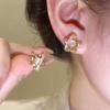 Diamond-set opal star stud earrings temperament simple and versatile earrings niche exquisite small high-end earrings