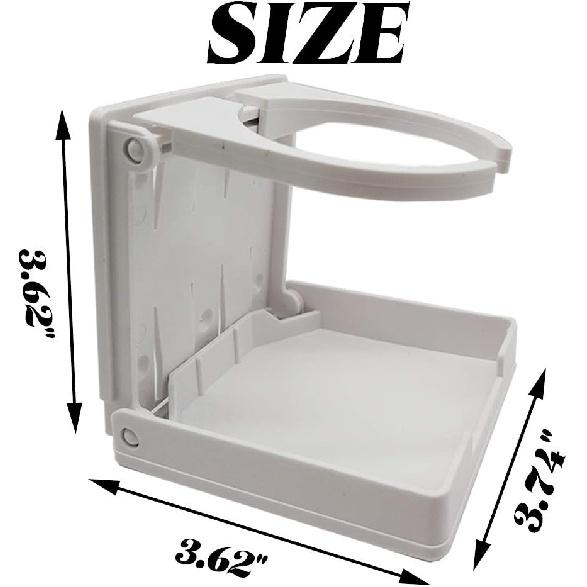 TIHOOD 2PCS Adjustable Folding Drink Holder/Adjustable Cup Holder For Marine/Boat/Caravan/Car/Trucks/RVs/Vans (White)