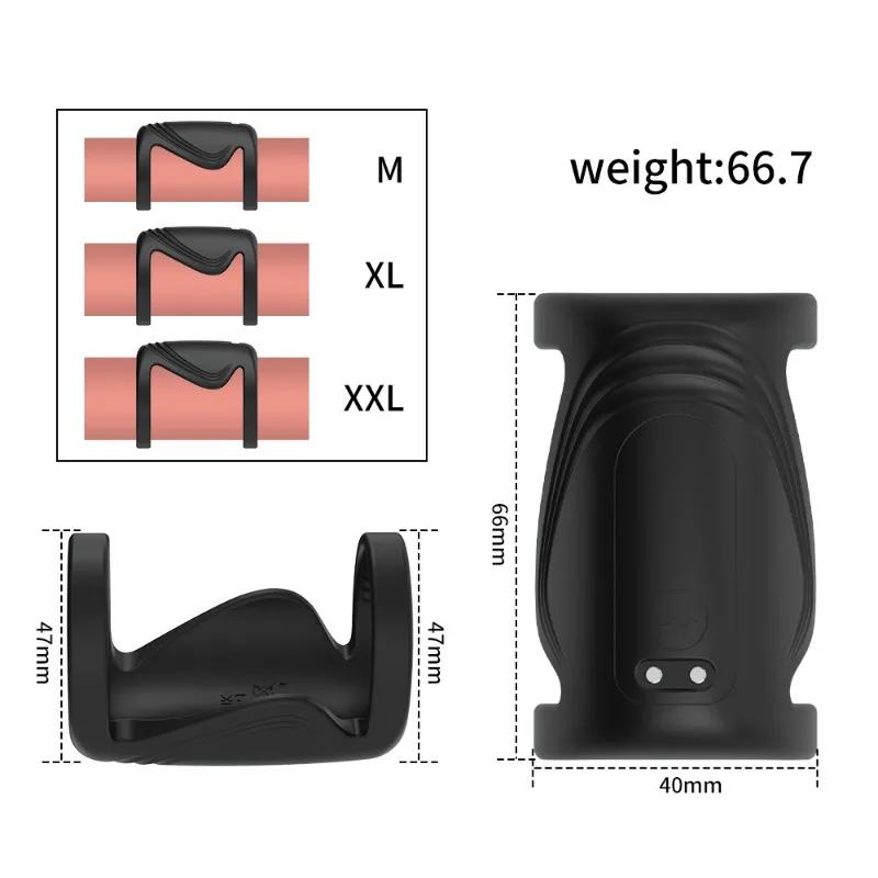Wearable Sleeve for Penis Cock Ring Vibrator Sex Toys for Adults Vibrating Rings Penis Delay Trainer Stimulator Men Sexy Toys