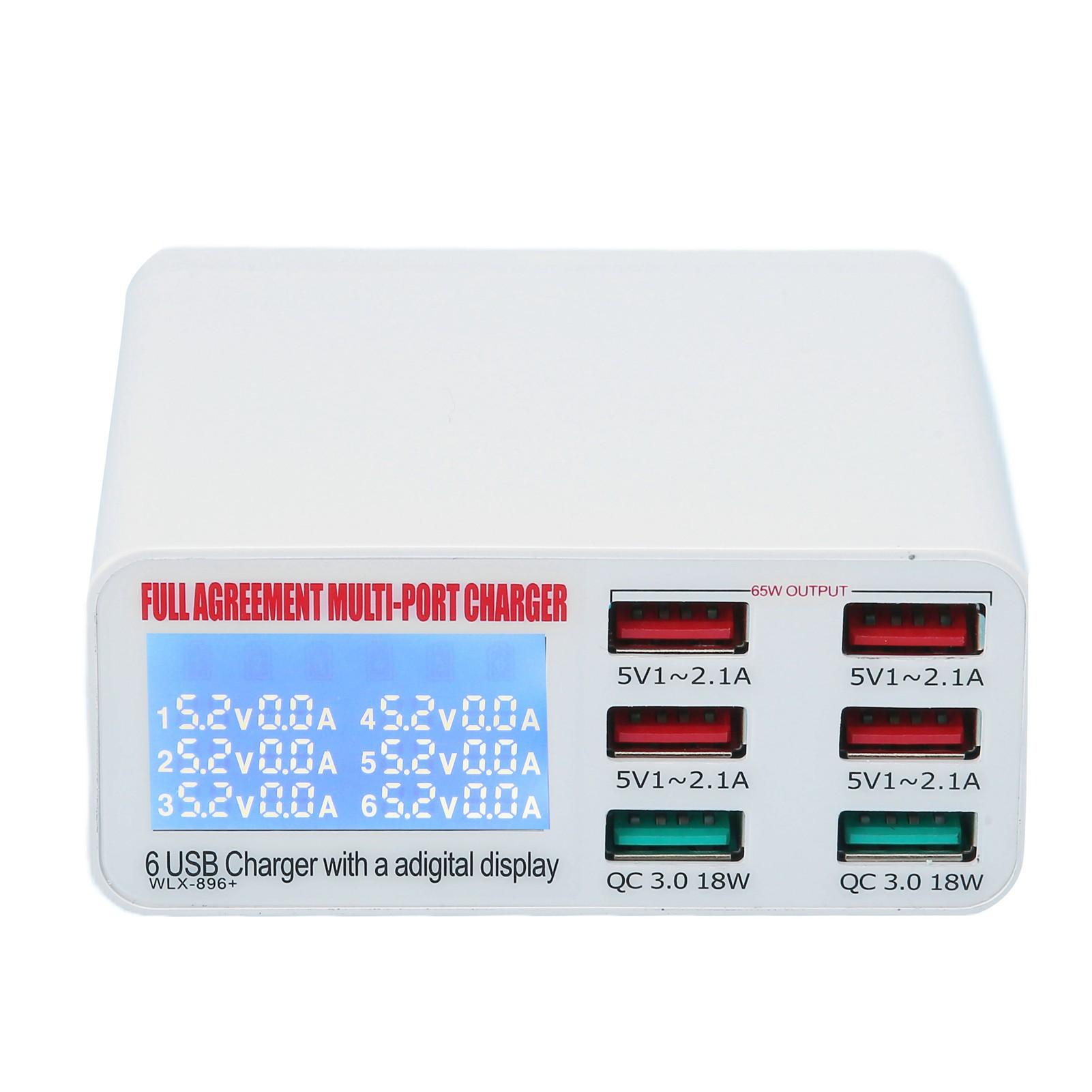 

QC3.0 Многофункциональное настенное зарядное устройство USB с 6 портами USB-адаптер с вилкой для быстрой зарядки UK Plug