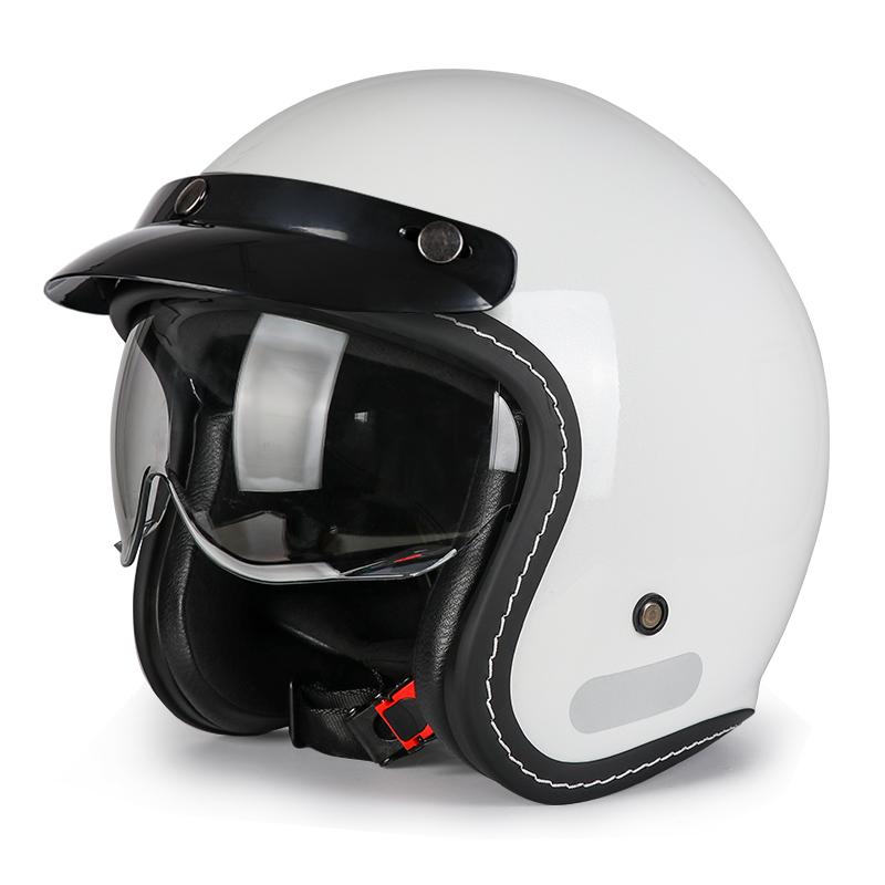 VGV 618 Open-Face-Helm, mehrere Visire zur freien Auswahl, integriertes Sonnenschild, Sicherheits-Fahrhelme für Damen und Herren für den Außenbereich
