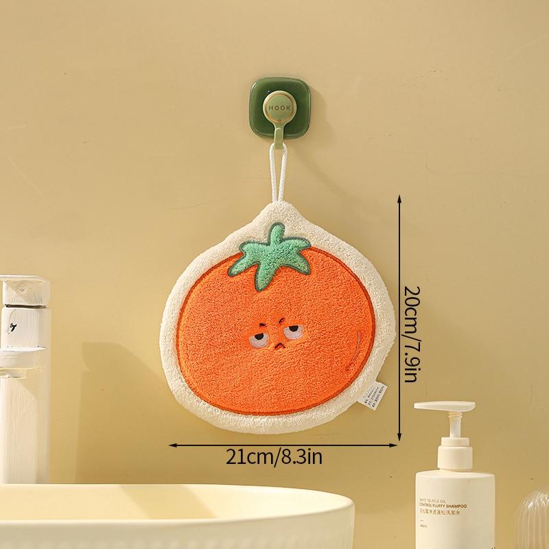 Cute Hand Towel Cartoon Wipe Handkerchief Rag  Vegetable Shape  Towels for Kitchen Bathroom KidsHanging Towel Soft Dish Cloth