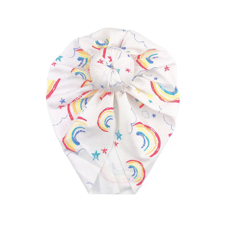 Knoten Baby Hut Baumwolle Frühling Herbst Motorhaube Hut Dot Gestreiften Gedruckt Kinder Kinder Beanie Cap Baby Zubehör