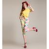 Women's Slim-Fit Printed Cotton Pencil Pants, Mid-Waist, Elastic, Urban Style