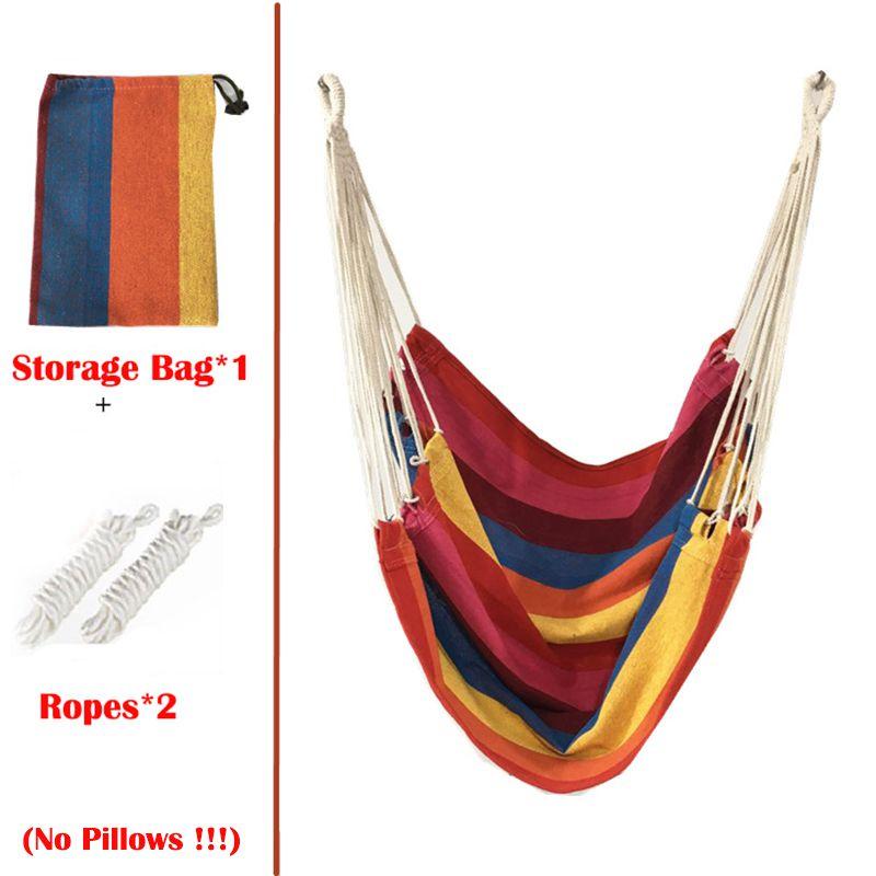 Hanging Rope Chair Swing Hammock Outdoor Porch Patio Yard Seat W 2 Pillows