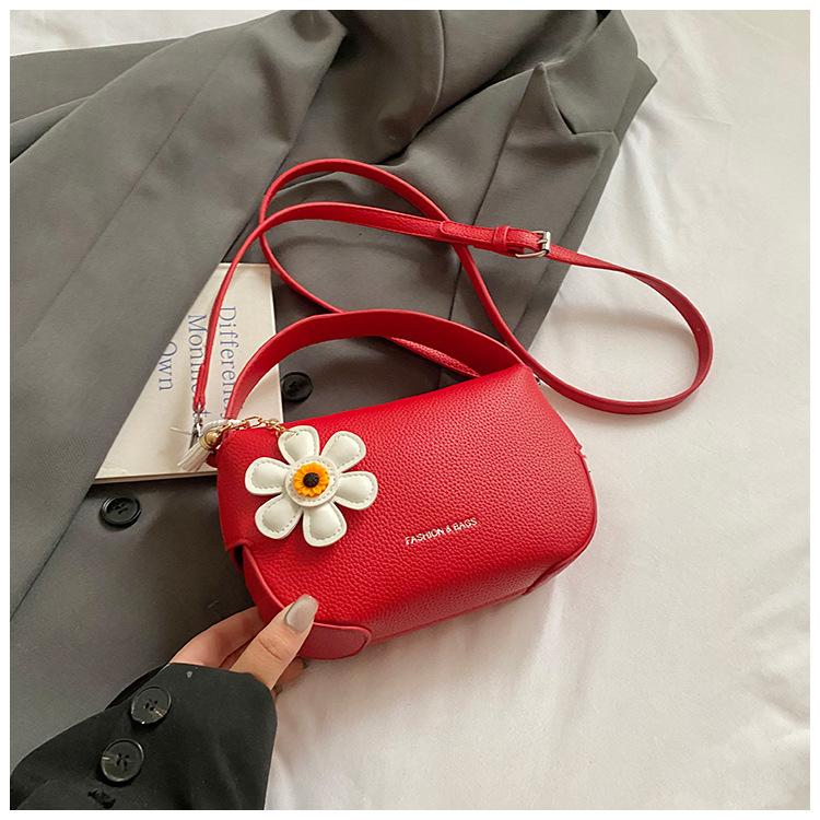 Women's bag new portable small square bag fashionable lychee pattern high-end fashion shoulder messenger bag