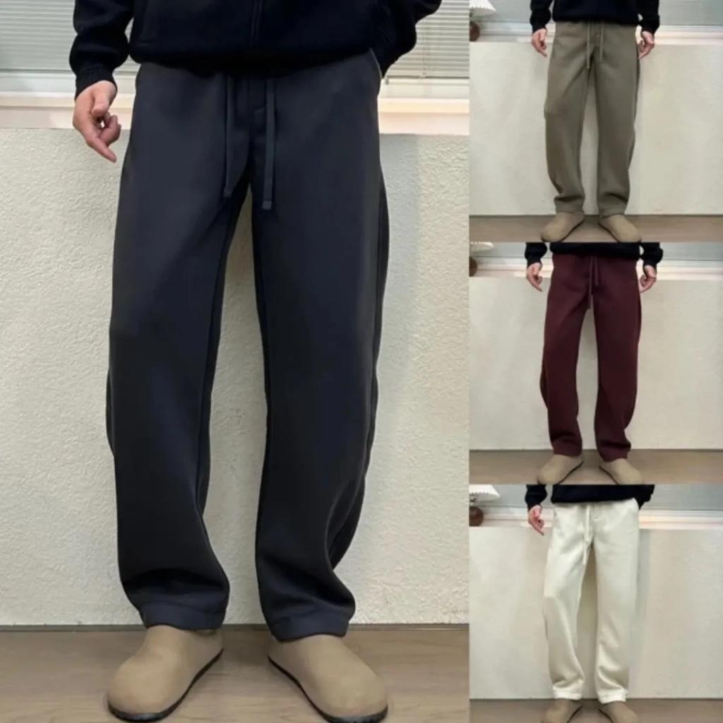 Men's Autumn and Winter Thickened Casual Pants Loose Straight-leg Sweatpants Sports Trousers Pants