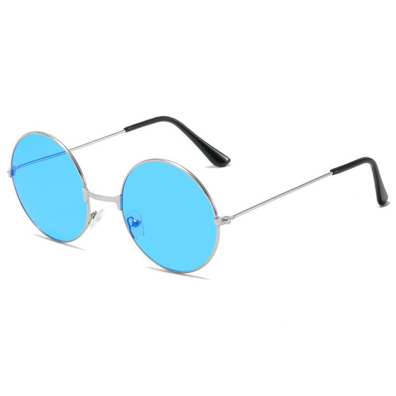 New Round Sunglasses Fashion Disco Hippie Women Men Circle Glasses Sun Glasses Metal Frame Eyewear Accessories Uv400 2024