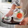 With Lid Glass Cold Water Kettle 1/1.8L Glass Coffee Tea Pot Thickened Iced Tea Juice Jug