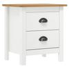 VidaXL 2x Solid Pine Bedside Tables Nightstand Bedside Cabinet with 2 Drawers Storage Bedroom Home 288910