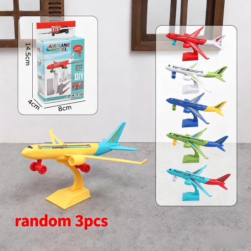 1/3/5Pcs Plastic Aircraft Ornament Diy Assembled Airplane Model Toy Color Random For Kids Children Education Collection Gift